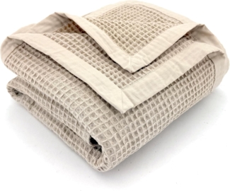 Wohndecke Waffelpique Sommerbettdecke Sofadecke Baumwolle, heimtexland, leichte Sommerdecke I atmungsaktiv I temperaturausgleichend