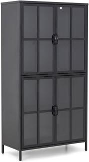 ebuy24 Vitrine Chilly Vitrinenschrank 4 Glastüren schwarz.