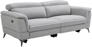 Vente-unique - Relaxsofa elektrisch 3-Sitzer - Stoff - Grau - MACARI