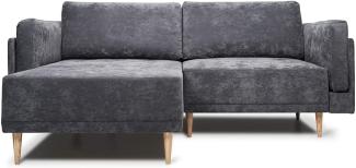 VitaliSpa Ecksofa Schlafsofa Gästesofa Cali Anthrazit Schlaffunktion 236 x 97 cm modern Wohnzimmer Sofa Wohnzimmercouch Boxspringsofa Loungesofa Loungeecke Schlafcouch Taschenfederkern ausziehbar