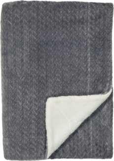 Schiesser Sherpa-Decke Elsa | Fleece-Kuscheldecke mit wärmendem Teddy-Plüsch | Überwurf für Couch und Sofa | Schadstoffgeprüft | OEKO-TEX | 150x200 cm | Dunkelgrau | Anthrazit