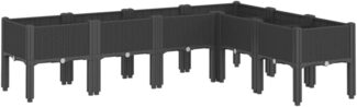 vidaXL Pflanzkasten mit Beinen Schwarz 160x120x42 cm PP 367908