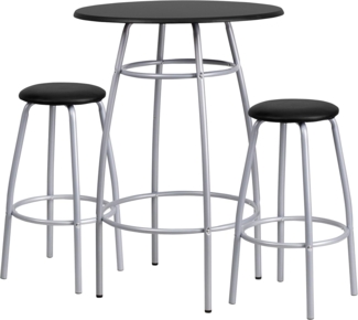 Flash Furniture Daria Stehtisch-Set mit gepolsterten Hockern