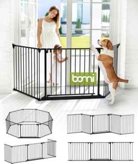 BOMI Türschutzgitter Absperrgitter Milo für breite Durchgänge bis 525 cm, zum Anschrauben oder Aufstellen in Schwarz