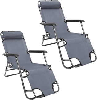 AMANKA Gartenliege 2er Set Garten Liegestuhl Klappbar - 153x60 cm Relaxliege, Gartenstuhl Campingliege