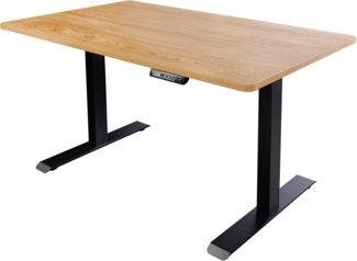 riess-ambiente Schreibtisch OAK DESK 120cm natur schwarz · stufenlos höhenverstellbarer Bürotisch (Einzelartikel, 1-St), Tischplatte im Eiche-Design · Metallgestell · inkl. Display & 6 Knöpfe