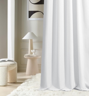 ROOM99 Vorhang mit Kräuselband Aura 140x260 cm Breite x Höhe Schiebegardinen Deko Modern Curtain Gardine Wohnzimmer Schlafzimmer Weiß, 1 Stück