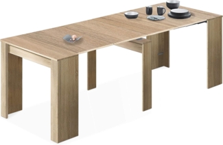 Habitdesign, Esstisch, Konsole, Ausziehtisch, Tisch für Wohnzimmer oder Küche, Finish in kanadischer Eiche, Maße: 50-235 cm (L) x 90 cm (B) x 78 cm (H).