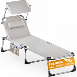 Casaria 'Malta' Sonnenliege, Aluminium creme