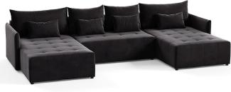 Sofnet Wohnlandschaft Leno U, mit Schlaffunktion und Bettkasten, Ecksofa, U-Form Couch, Schlafsofa mit Wellenfeder