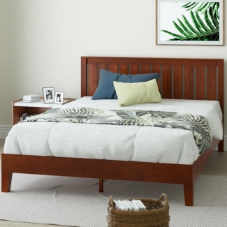 Zinus EU-PWPBBHE-12L Wood Platform Bed with Headboard, Single