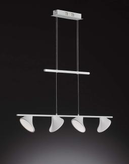 LED Pendellampe, dimmbar Memory Funktion, Metall, weiß, H 150cm