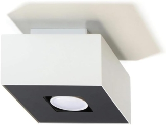 Deckenleuchte, Weiß, Schwarz, Stahl, L 14 cm