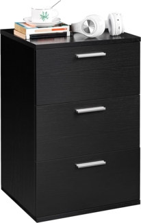 Yaheetech Nachttisch Nachtschrank mit 3 Schubladen Moderne Nachtkommode Beistelltisch Nachtkasten für Boxspringbett, 40 × 35 × 60,5 cm