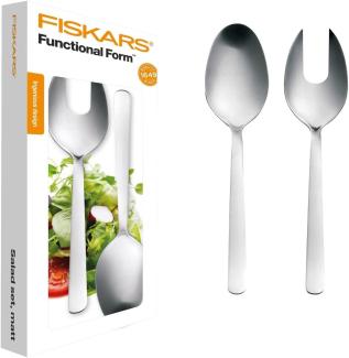 Fiskars Functional Form Salatbesteck, 2-tlg, Salat Besteck, Salatlöffel, Salatgabel, Edelstahl Matt, 30 cm, 1002960