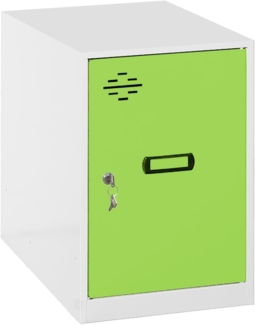 Simon Rack Simonlocker Kommode, klein, 475 x 400 x 500 mm, Amario aus Metall, inkl. Schlüssel, Weiß/Grün