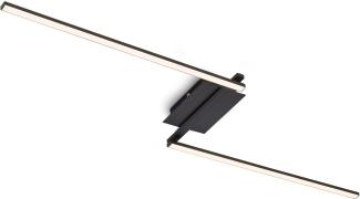 BRILONER - LED Deckenlampe schwenkbar, warmweiße Lichtfarbe, 12 Watt, 1400 Lumen, LED Lampe, LED Deckenleuchte, Wohnzimmerlampe, Schlafzimmerlampe, Küchenlampe, 143,6 x 12 x 6,6 cm, Schwarz