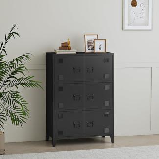 Büroschrank Hamina 113x80x40cm Schwarz [en. casa]