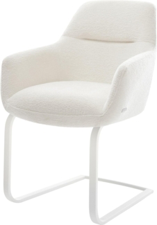 Freischwinger Pejo-Flex Bouclé Soft Beige Freischwinger flach Weiß Taschenfederkern