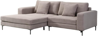 HOME DELUXE Sofa BELLANO - 238 x 188 cm Cord Beige