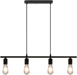 vidaXL Deckenleuchte mit Glühlampen 2 W Schwarz 80 cm E27 281435