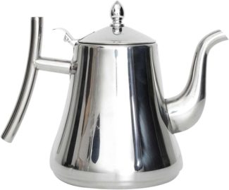 HOME DECO FACTORY, KA6128, Elegant and Functional Stainless Steel teapot, ideal for Tea, Coffee and aperitifs, with airtight lid to Preserve The Aromas Size: 1.2L, Color: Silver