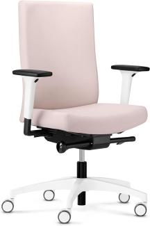 Dauphin @just evo Cozy Colours | ergonomischer Bürostuhl, Made in Germany | Bequeme, höhenverstellbare Rückenlehne | individuell einstellbare Sitztiefe (zartrosa)