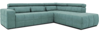 DOMO. collection Brandon Ecksofa, Sofa mit Rückenfunktion in L-Form, Polsterecke, Eckgarnitur, Mint, Ottomane rechts