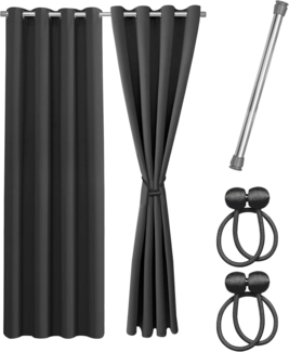 Cozyor Verdunkelungsvorhang Set mit 2x Vorhang + 2x Magnethalter + wahlweise mit Stange, Ösen (2 St), verdunkelnd, Mikrofaser Polyester