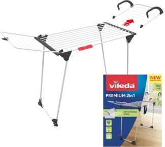 Wäscheständer Vileda Premium 2-in-1 Grau Stahl (180 x 91 x 57 cm)