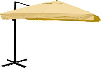 Gastronomie-Ampelschirm HWC-A96, Sonnenschirm, 3x4m (Ø5m) Polyester/Alu 26kg ~ Flap, creme ohne Ständer