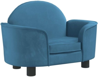 vidaXL Hundebett, Samt, Blau, 45 x 40 x 66 cm