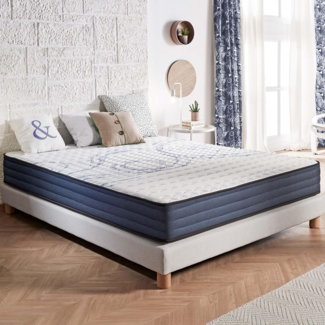 Naturalex Matratze 150x190 cm Perfect Dream Kaltschaummatratze Härtegrad H2 - Öko-Tex Zertifiziert - Latex Blue 7 Zonen Matratze Höhe 21 cm - Made in EU