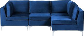 Ecksofa EVJA Marineblau Samtstoff