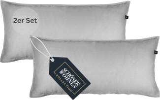 SCHÖNER WOHNEN-Kollektion Bettwäsche PLAIN Satin Bettwäsche, Baumwolle, 2 teilig, 40x80 cm 2er Pack in Grau