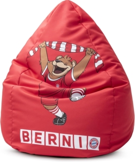 MAGMA Sitting Point FC Bayern München Sitzsack 220L VIP - Bernie, 70x110 cm, robust und reißfest, Füllung aus 100% Qualitäts-EPS, EPS Safety Lock System, Made in Germany, rot