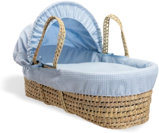 Clair de Lune Babykorb mit Waffelpalme, 75x28 cm, Blau