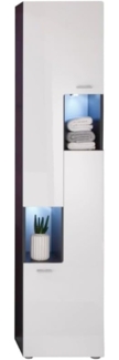 Badmöbel Hochschrank Tetis weiß Hochglanz Graphit grau rechts