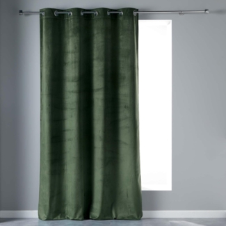 Douceur d'Intérieur, Ösenvorhang, Velvetine, 140 x 280 cm, Khaki, Samt