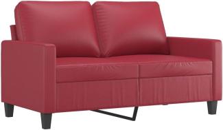 vidaXL Sofa 2-Sitzer-Sofa Weinrot 120 cm Kunstleder