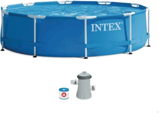 INTEX Swimming Pool Metal Frame 305x76cm + Pumpe 28202 GS