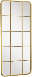 Vente-unique - Spiegel Fenster-Optik - 60 x 140 cm - Metall - Goldfarben - SCIARA