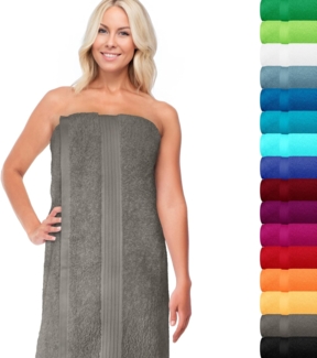 Lashuma Saunatuch Linz, Frottee (1-St), Wellness Handtuch grau 70x200 cm