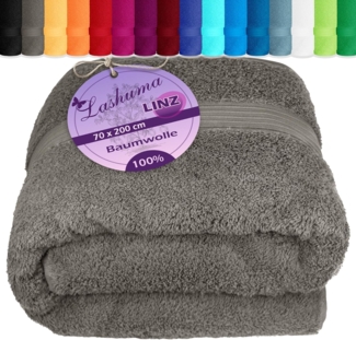 Lashuma Saunatuch Linz, Frottee (1-St), Wellness Handtuch grau 70x200 cm