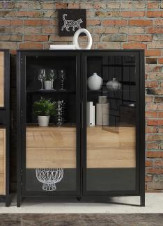 Vitrine >Hialeah< in Riviera Eiche - 121,3x152,3x40,2cm (BxHxT)
