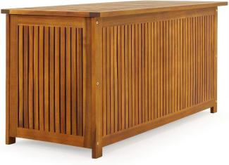 Casaria Auflagenbox 115cm Akazien Holz Innenplane vorgeölt Garten Holztruhe Kissenbox Gartenbox Aufbewahrungsbox Outdoor Truhe Braun Box Regenschutz