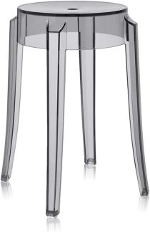 Kartell Charles Ghost, Hocker Small, H. 46 cm, Fumé, 2er-Satz