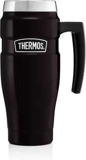 Thermos wasserdicht Thermosbecher mit Griff 0 47l - mattschwarz