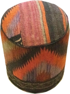 Sonderform,XS / 80 cm Ø Rund & kleiner,Mehrfarbig,Patchwork,Schurwolle,Afghanistan