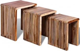 vidaXL 3-tlg. Satztisch-Set Altholz Teak 241716